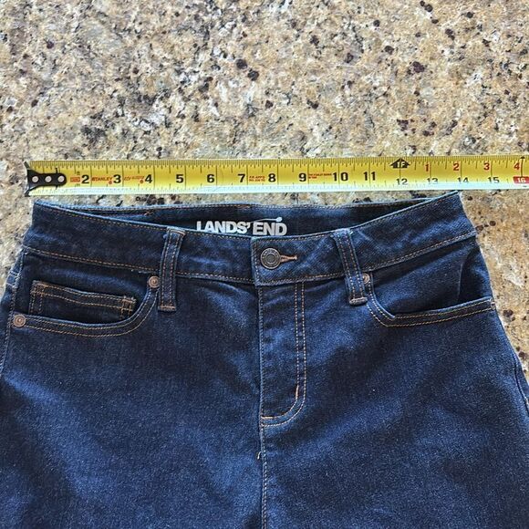 LANDS END Jeans Dark Wash Mid Rise Curvy‎ Skinny Size 8 Petite - Picture 7 of 10